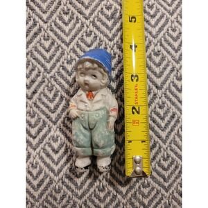 Vintage 1930s Frozen Charlotte Doll- Dutch Boy- Bisque Porcelain- Made In Japan